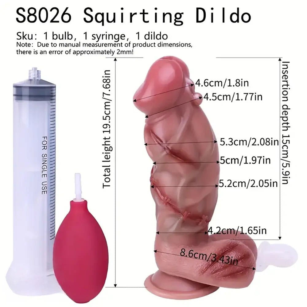 Flesh silicone squirting dildo, photo 12