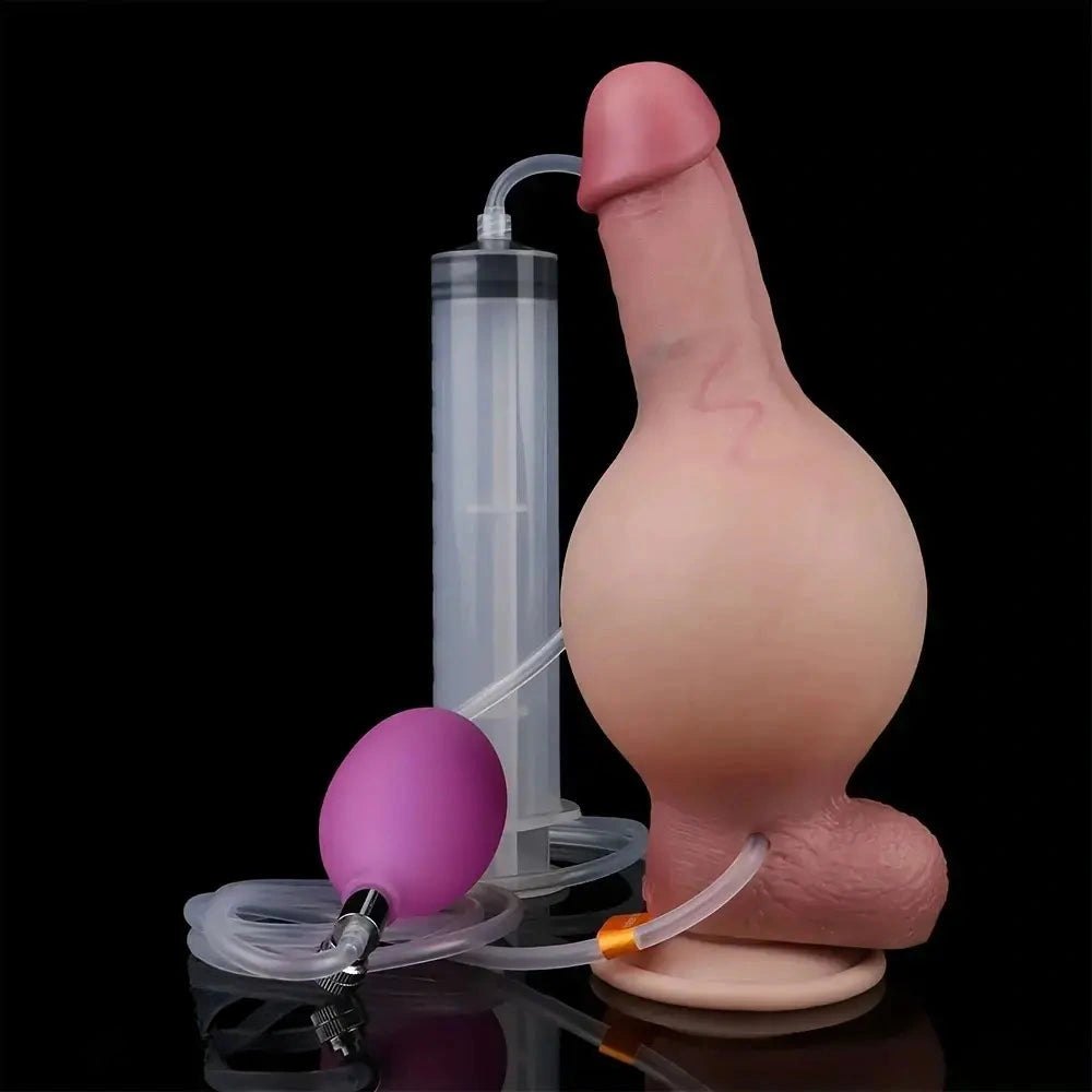 Flesh tone realistic squirting silicone dildo, photo 1