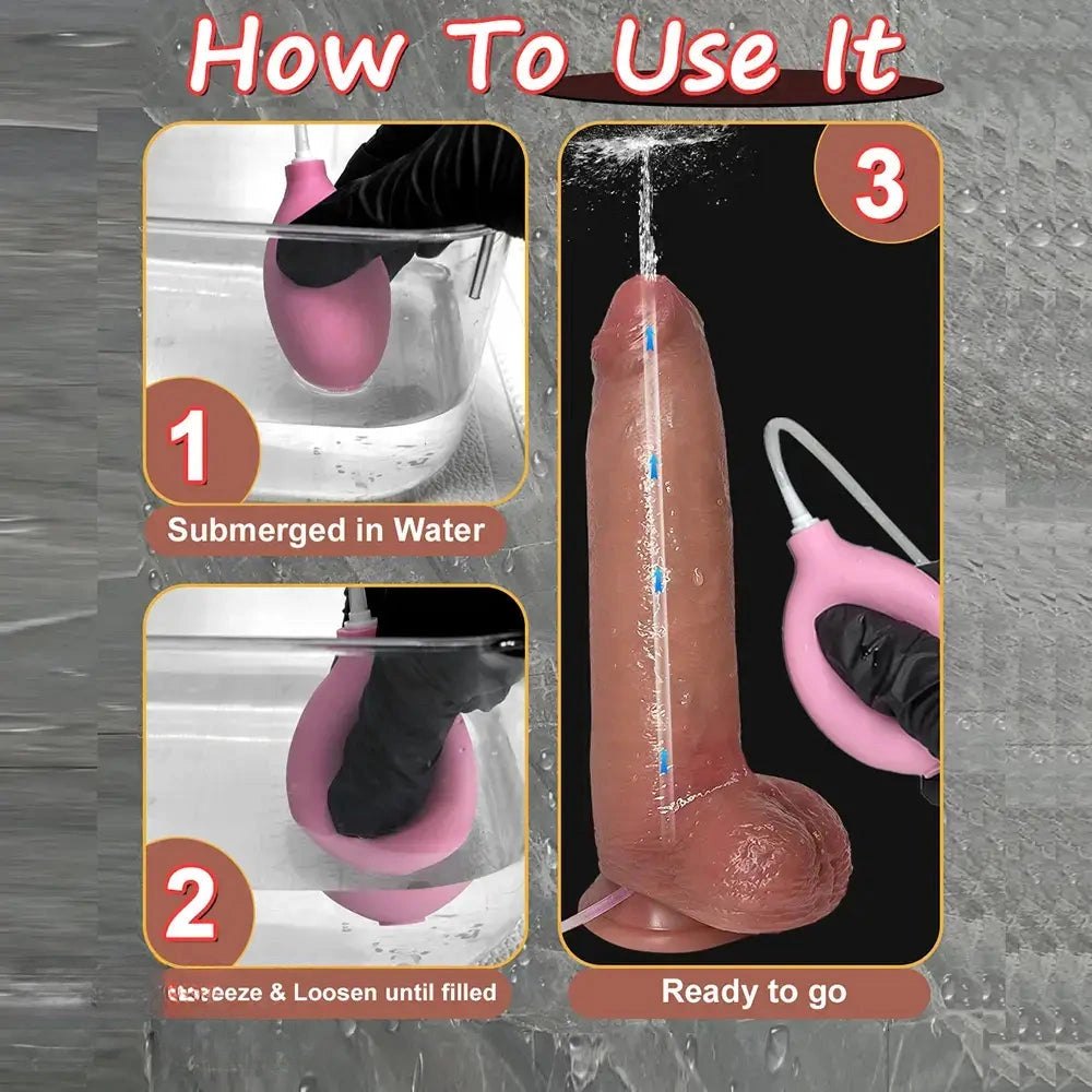 Flesh-tone silicone squirting strap-on dildo, photo 12