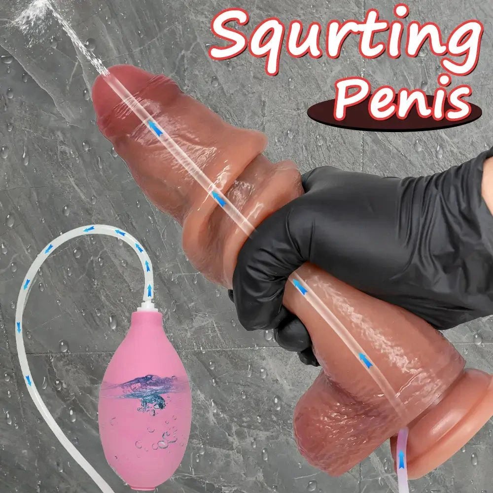 Flesh-tone silicone squirting strap-on dildo, photo 6