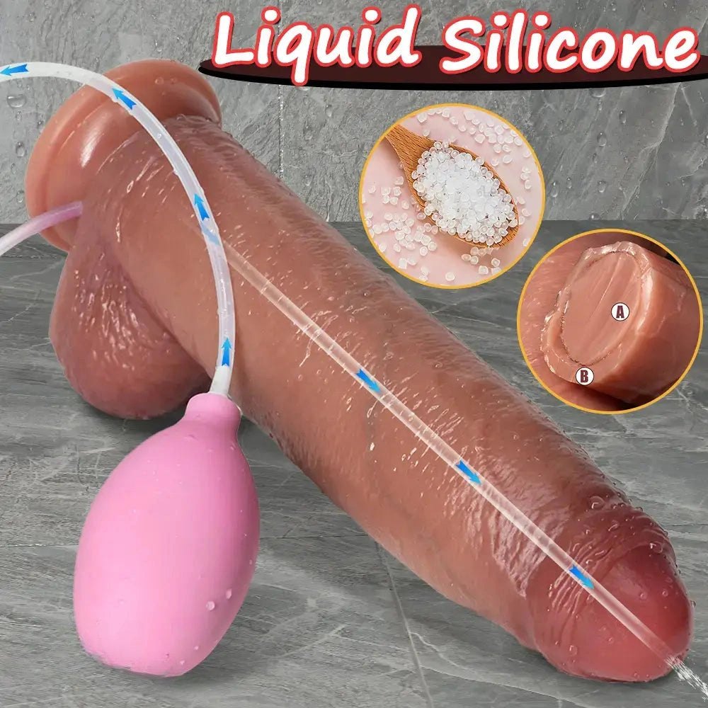 Flesh-tone silicone squirting strap-on dildo, photo 7