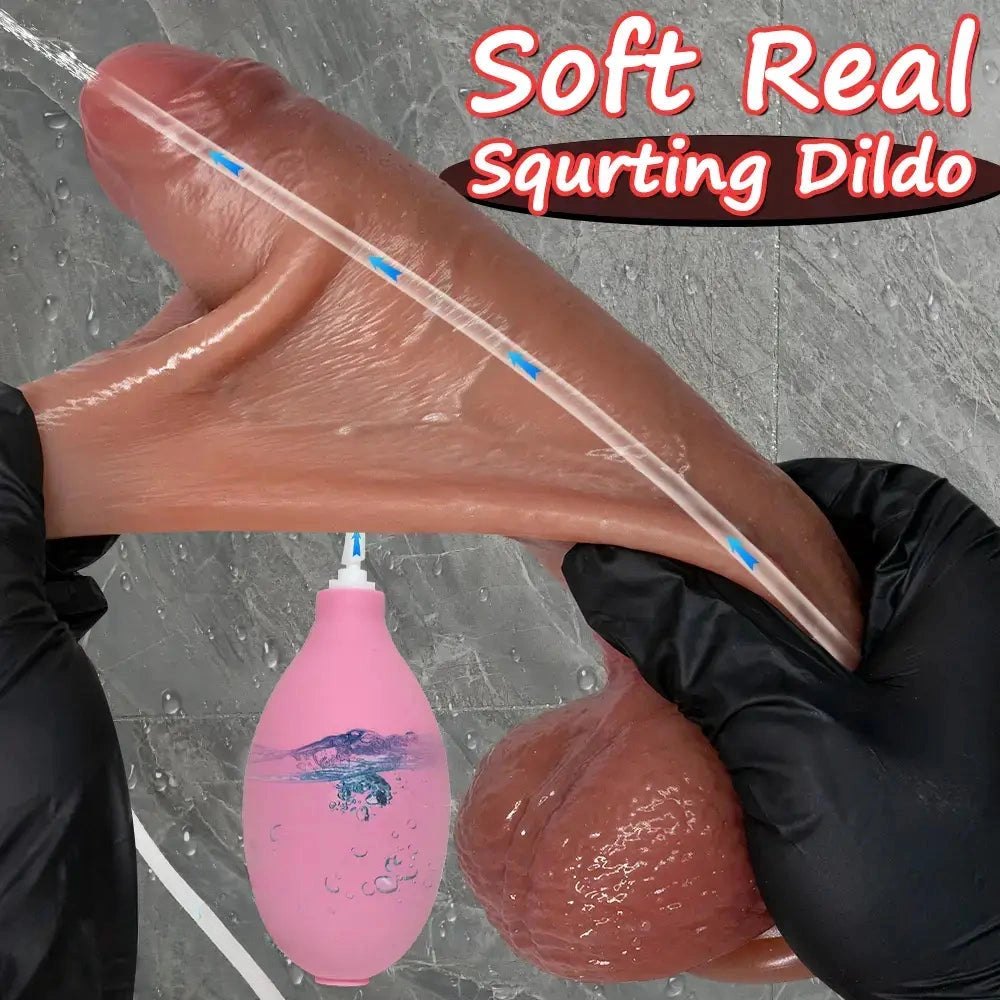 Flesh-tone silicone squirting strap-on dildo, photo 9
