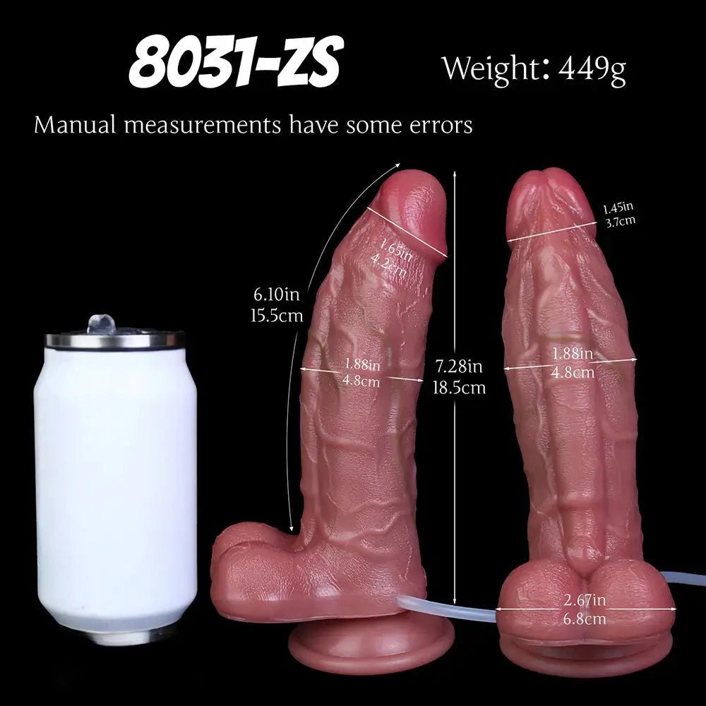 Flesh tone squirting silicone strap-on dildo, photo 10