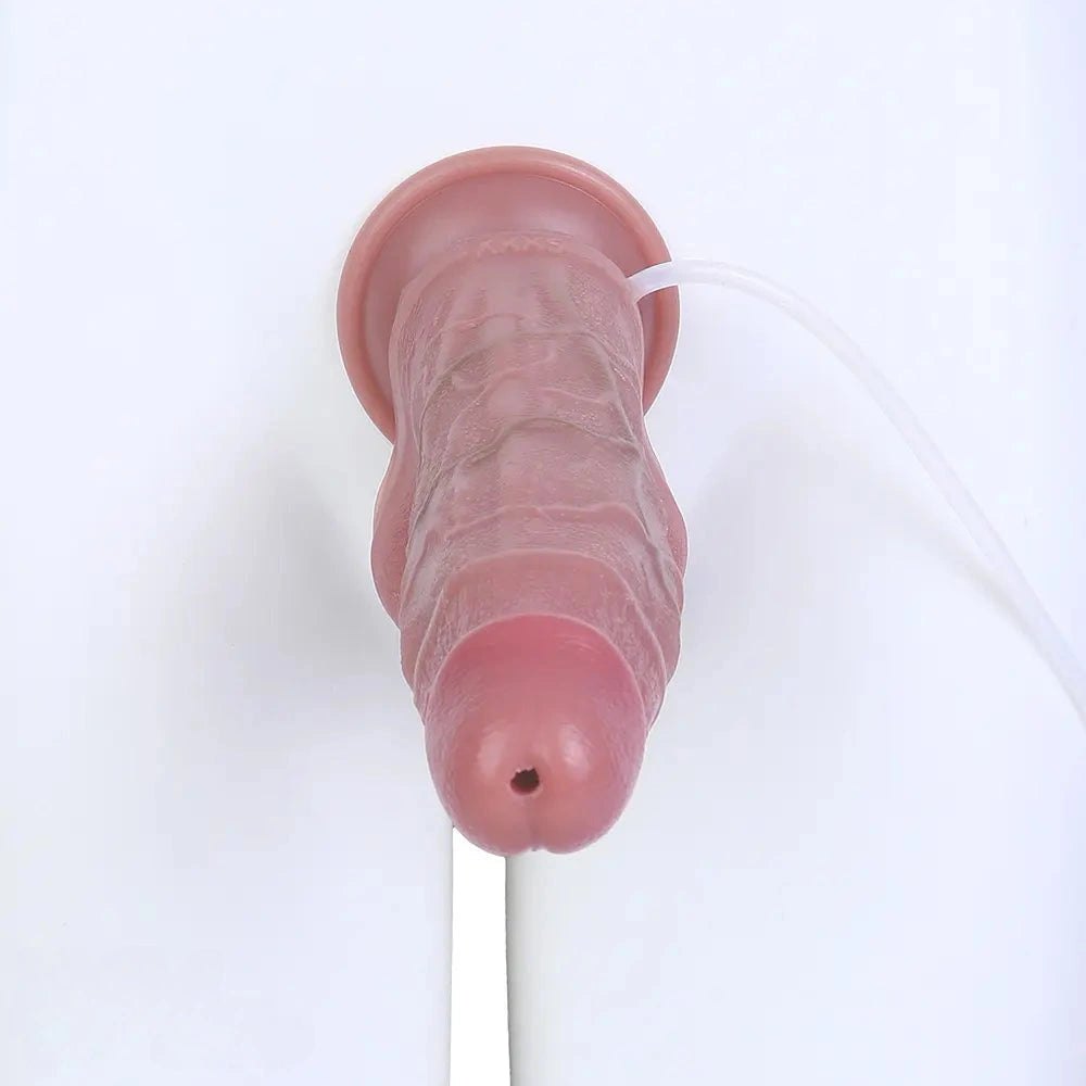 Flesh tone squirting silicone strap-on dildo, photo 12