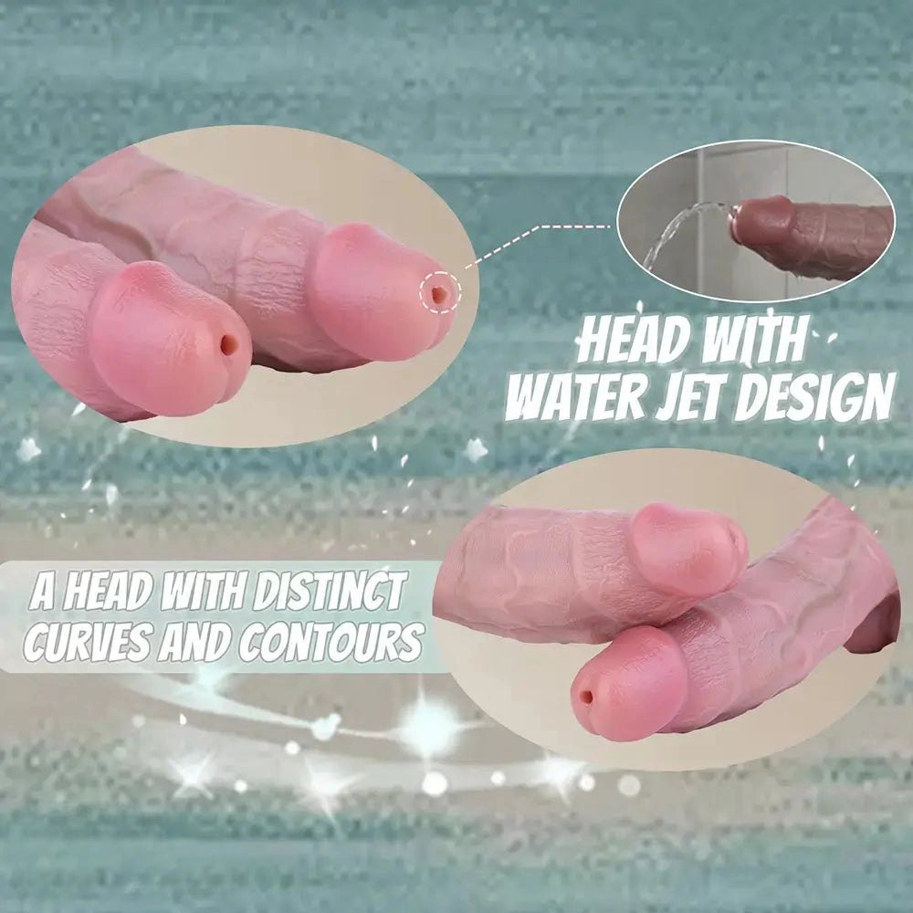 Flesh tone squirting silicone strap-on dildo, photo 6