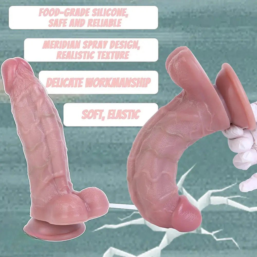 Flesh tone squirting silicone strap-on dildo, photo 9