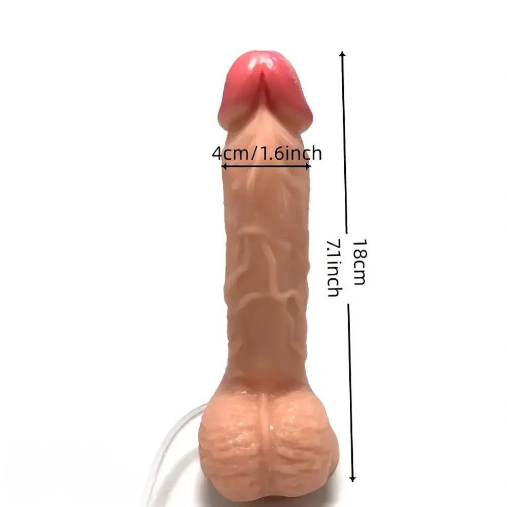 Flesh squirting suction cup dildo