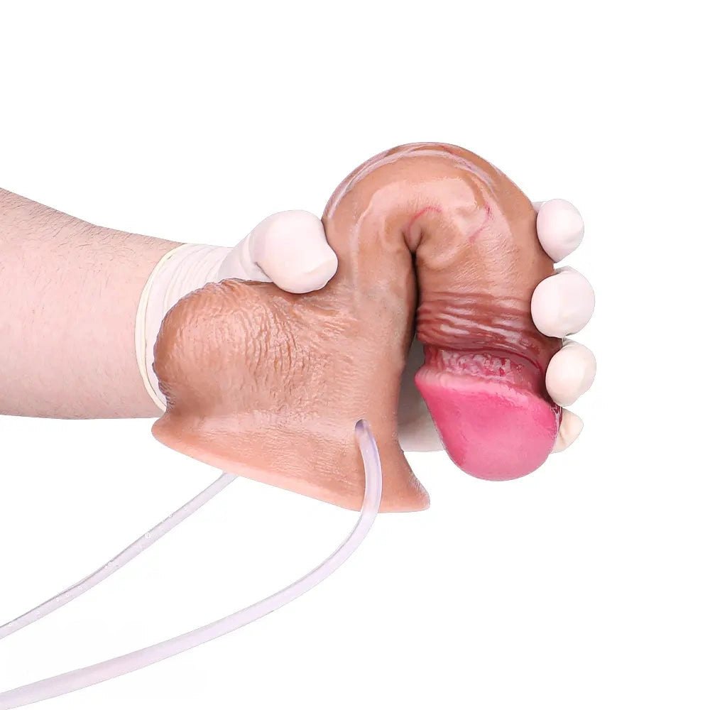 Flesh realistic suction cup dildo with squirting kit, photo 14