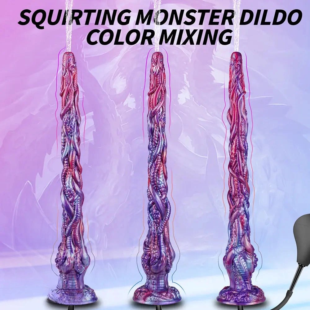 Purple octopus tentacle squirting silicone dildo, photo 10