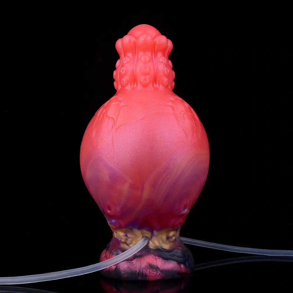 Red squirting thick silicone fantasy dildo, photo 10