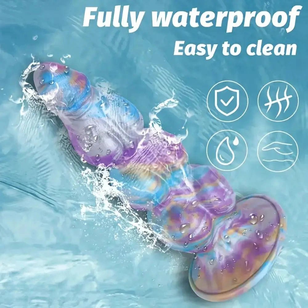 Multicolor silicone knot fantasy dildo, photo 10