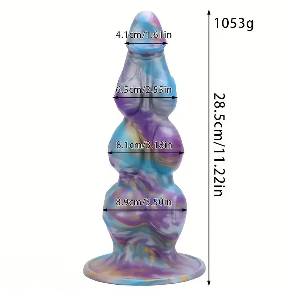Multicolor silicone knot fantasy dildo, photo 11