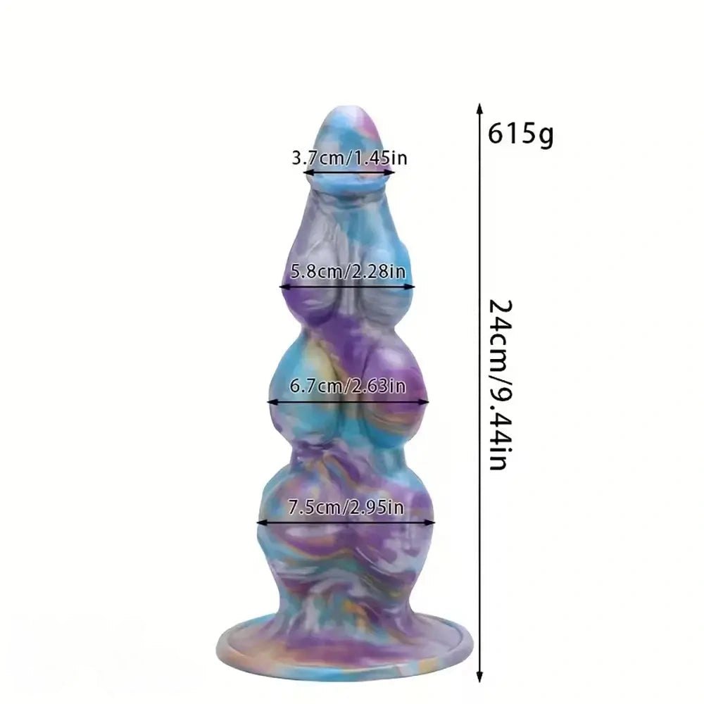 Multicolor silicone knot fantasy dildo, photo 12