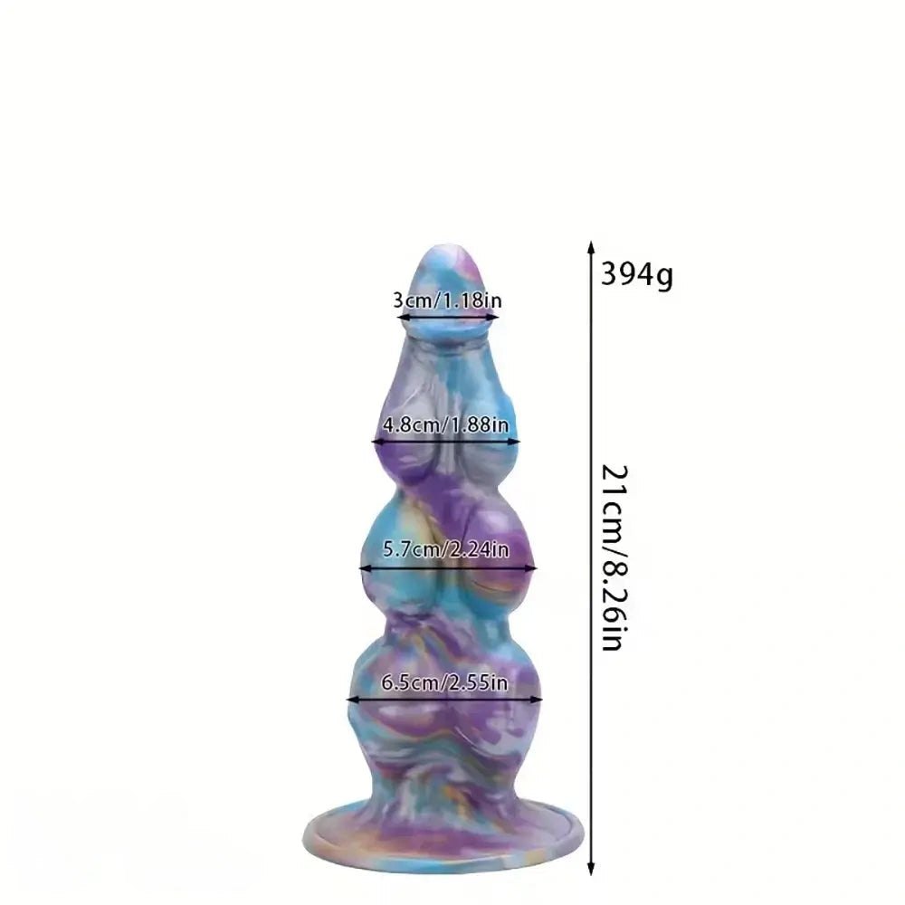 Multicolor silicone knot fantasy dildo, photo 13