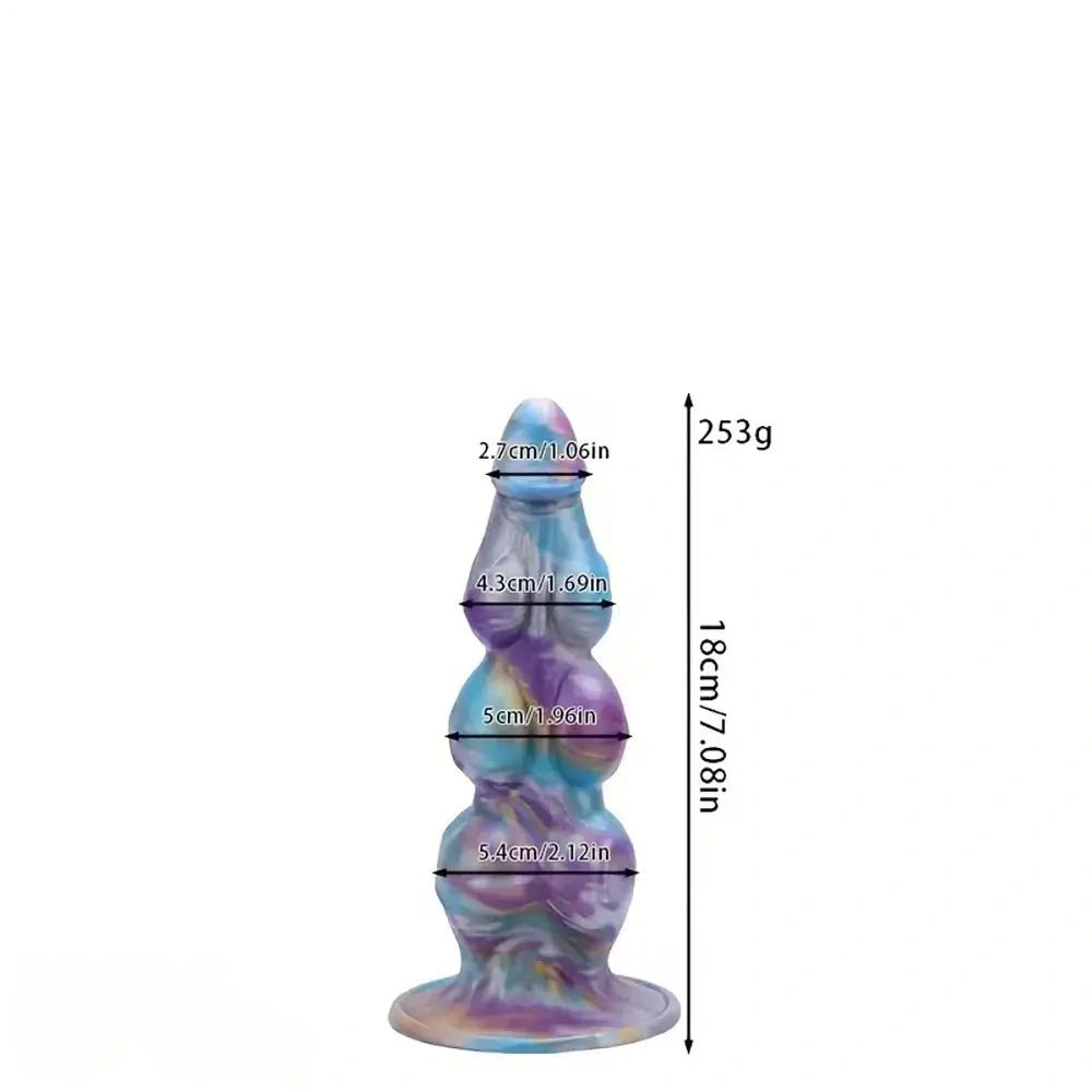 Multicolor silicone knot fantasy dildo, photo 14