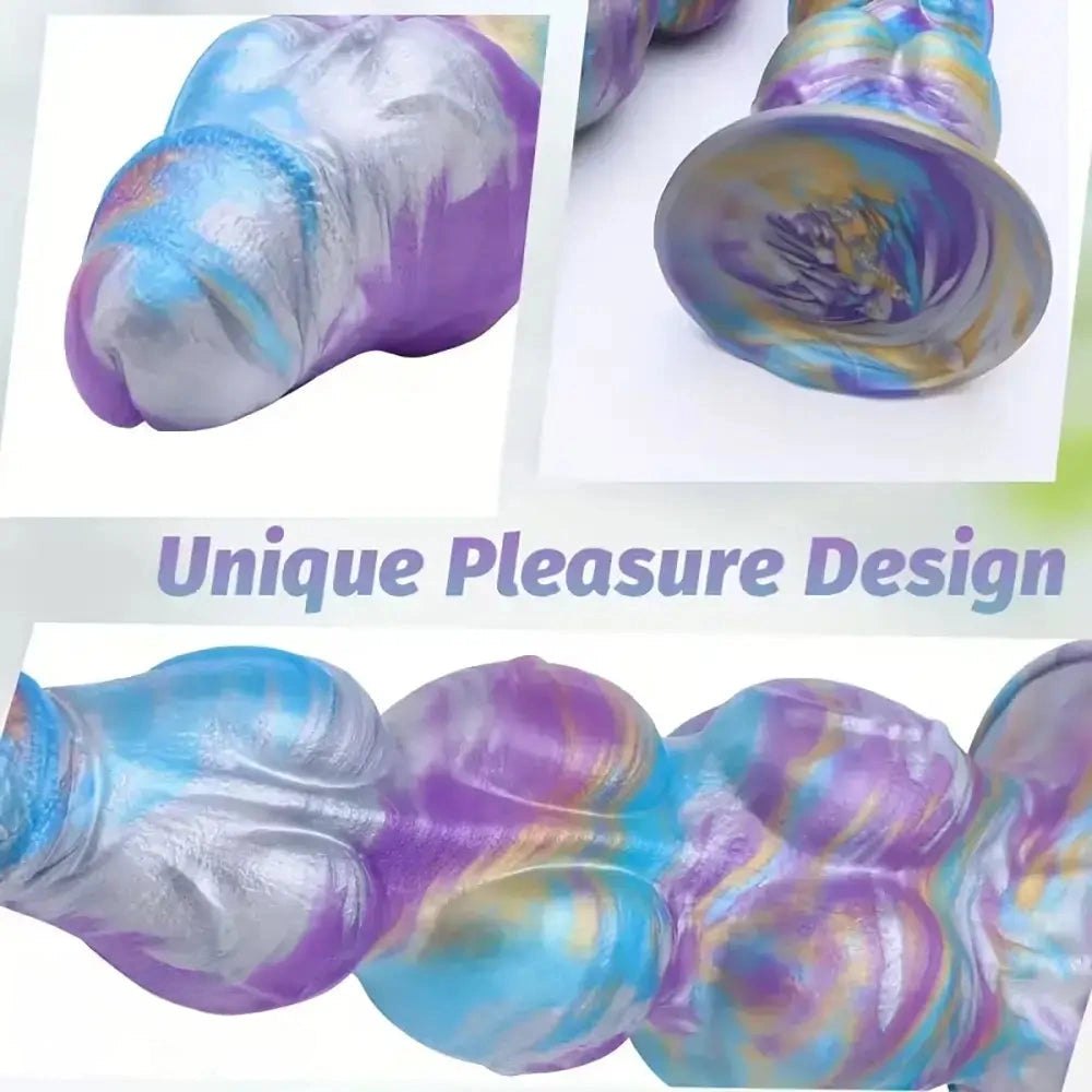 Multicolor silicone knot fantasy dildo, photo 7