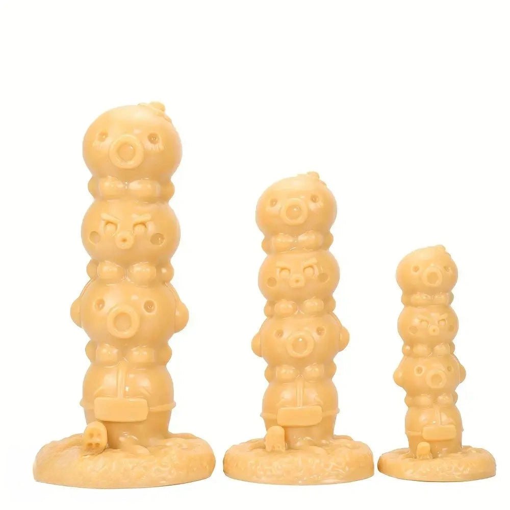 Flesh stacked novelty fantasy dildo, photo 1