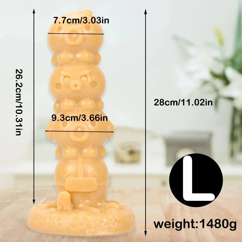 Flesh stacked novelty fantasy dildo, photo 8
