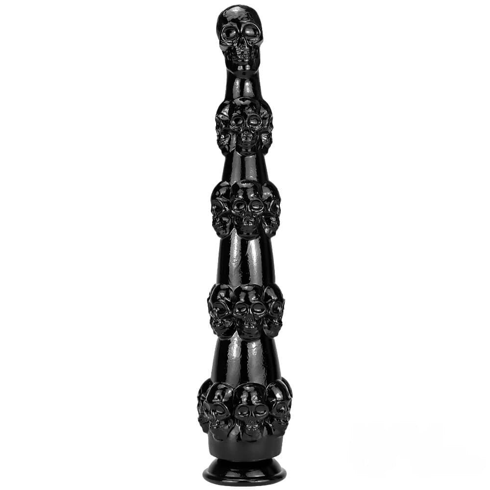 Black stacked skull fantasy dildo