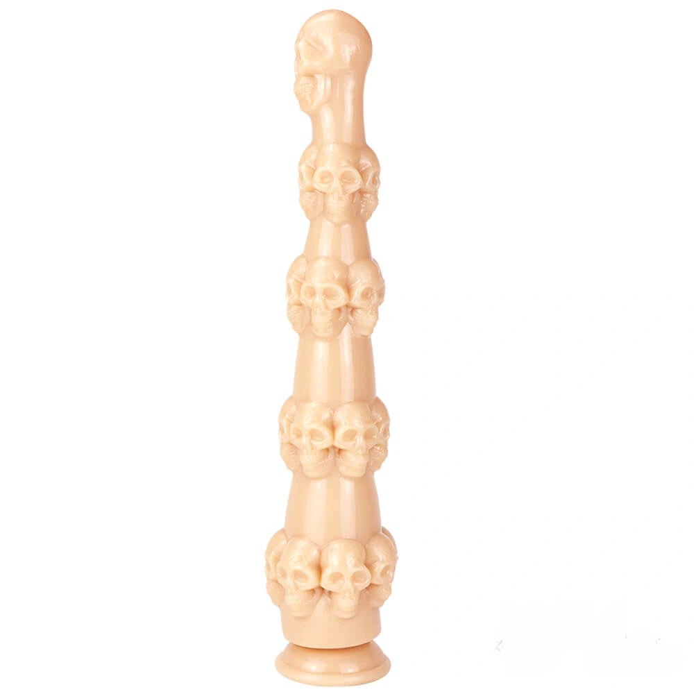 Flesh stacked skull fantasy dildo