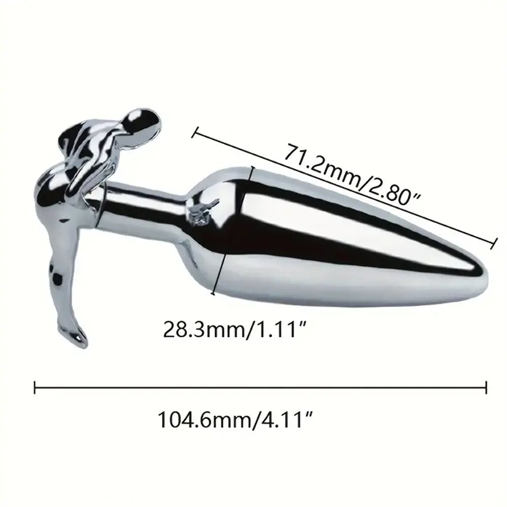 Stainless steel anal plug with handle base, photo 10
