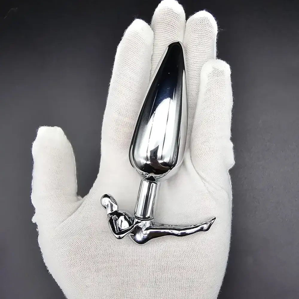 Stainless steel anal plug with handle base, photo 11