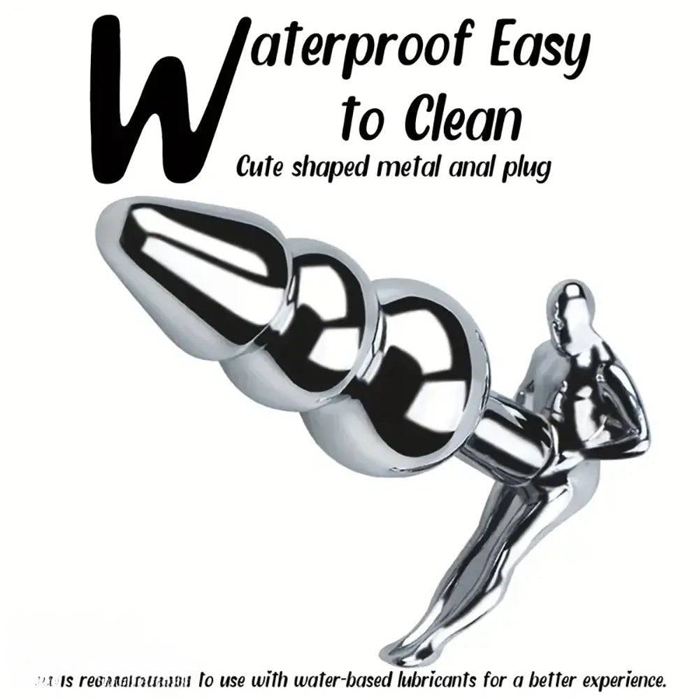 Stainless steel anal plug with handle base, photo 12