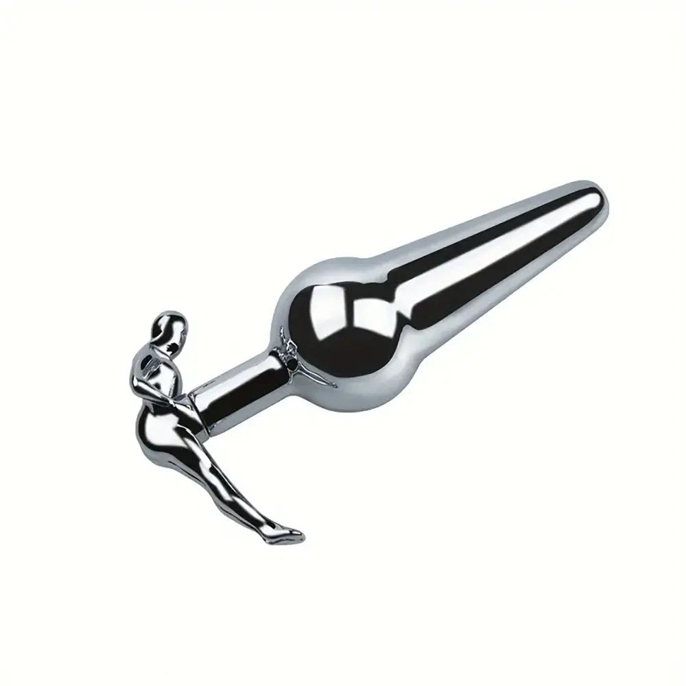 Stainless steel anal plug with handle base, photo 2