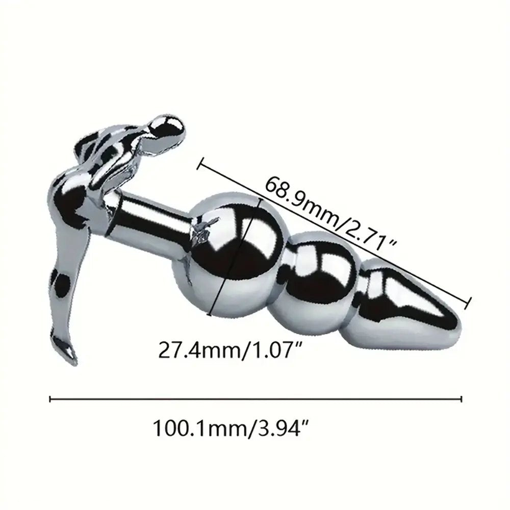 Stainless steel anal plug with handle base, photo 4