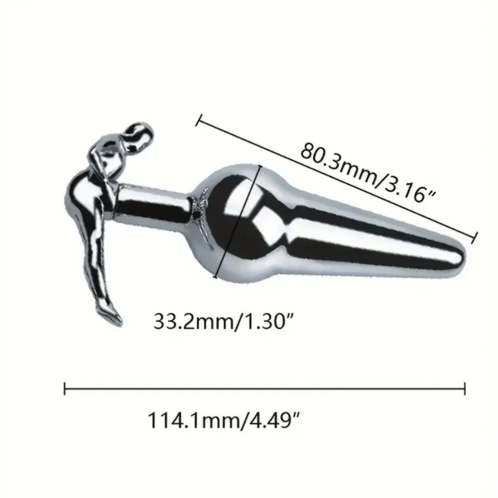 Stainless steel anal plug with handle base, photo 6