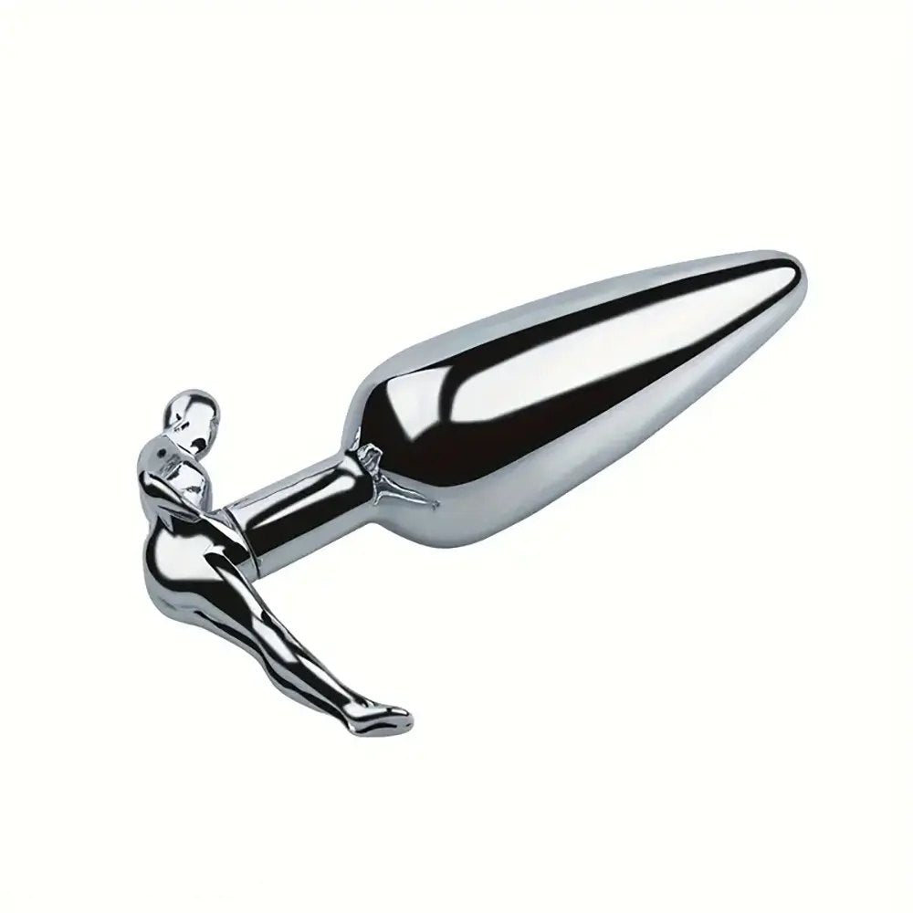 Stainless steel anal plug with handle base, photo 7