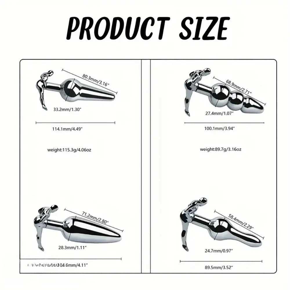 Stainless steel anal plug with handle base, photo 8