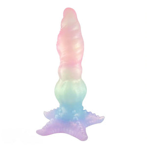 Rainbow ombre silicone tentacle fantasy dildo, photo 1