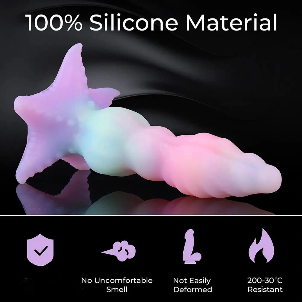 Rainbow ombre silicone tentacle fantasy dildo, photo 14