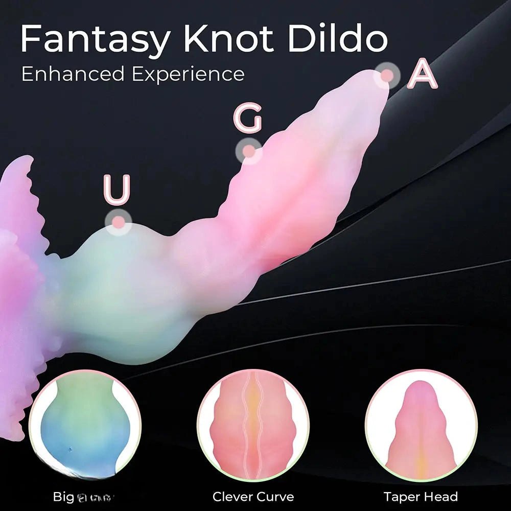 Rainbow ombre silicone tentacle fantasy dildo, photo 15