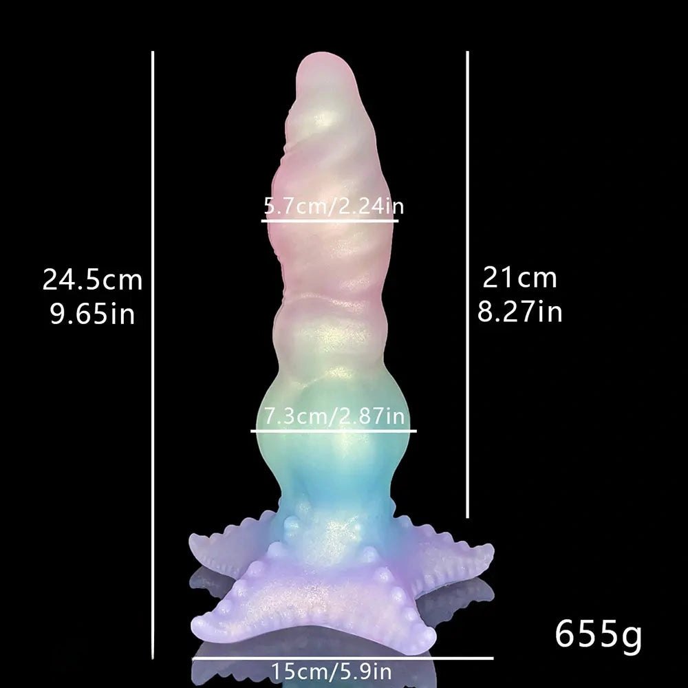 Rainbow ombre silicone tentacle fantasy dildo, photo 4