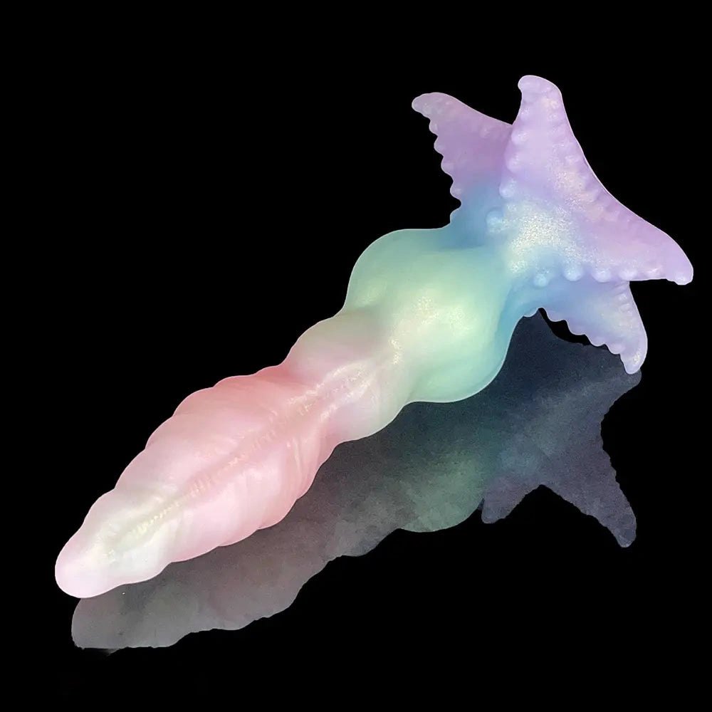 Rainbow ombre silicone tentacle fantasy dildo, photo 9
