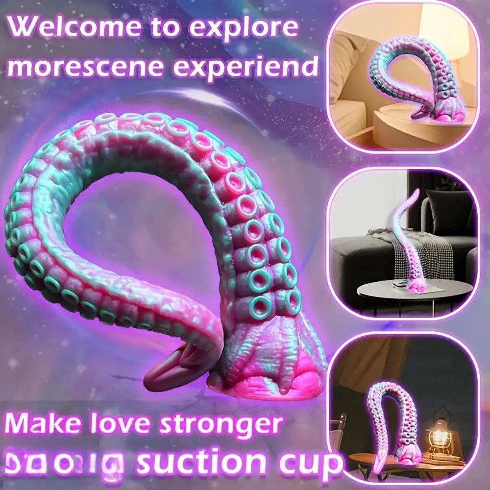 Purple teal tentacle fantasy dildo, photo 2