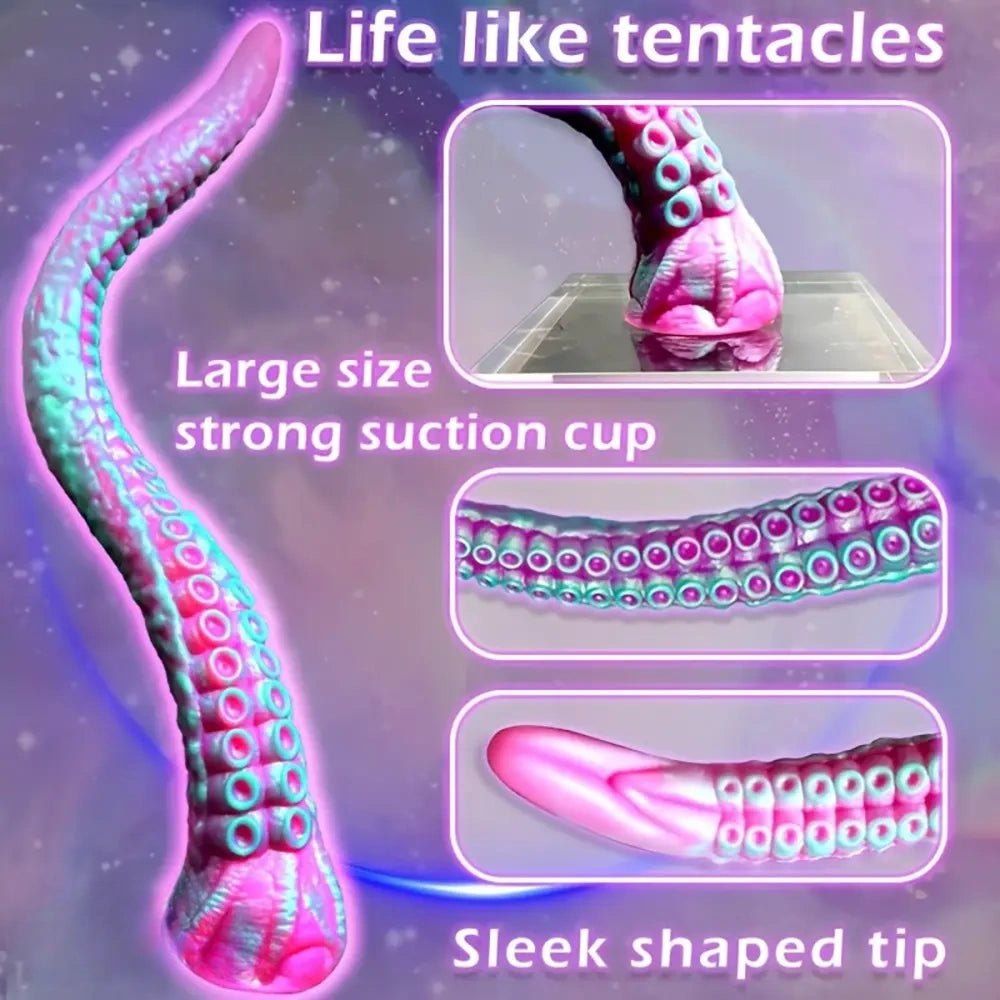 Purple teal tentacle fantasy dildo, photo 3
