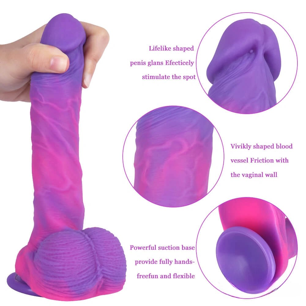 Purple swirl fantasy dildo, photo 7