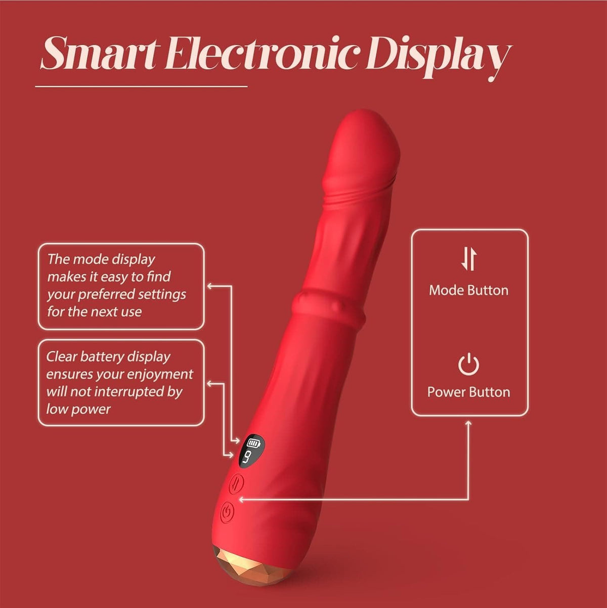 Red steel-textured G-spot vibrator, photo 5