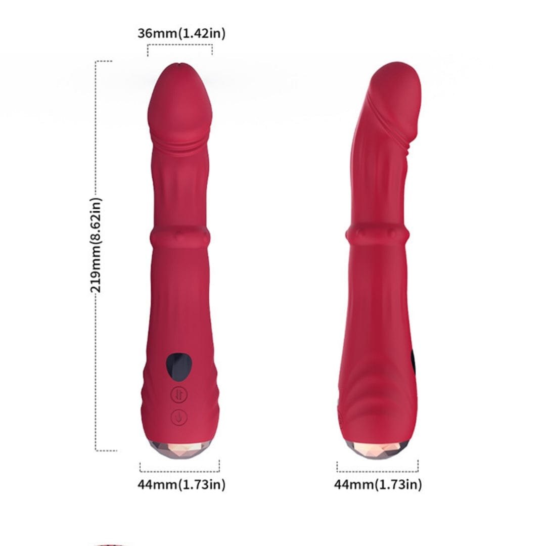 Red steel-textured G-spot vibrator, photo 7
