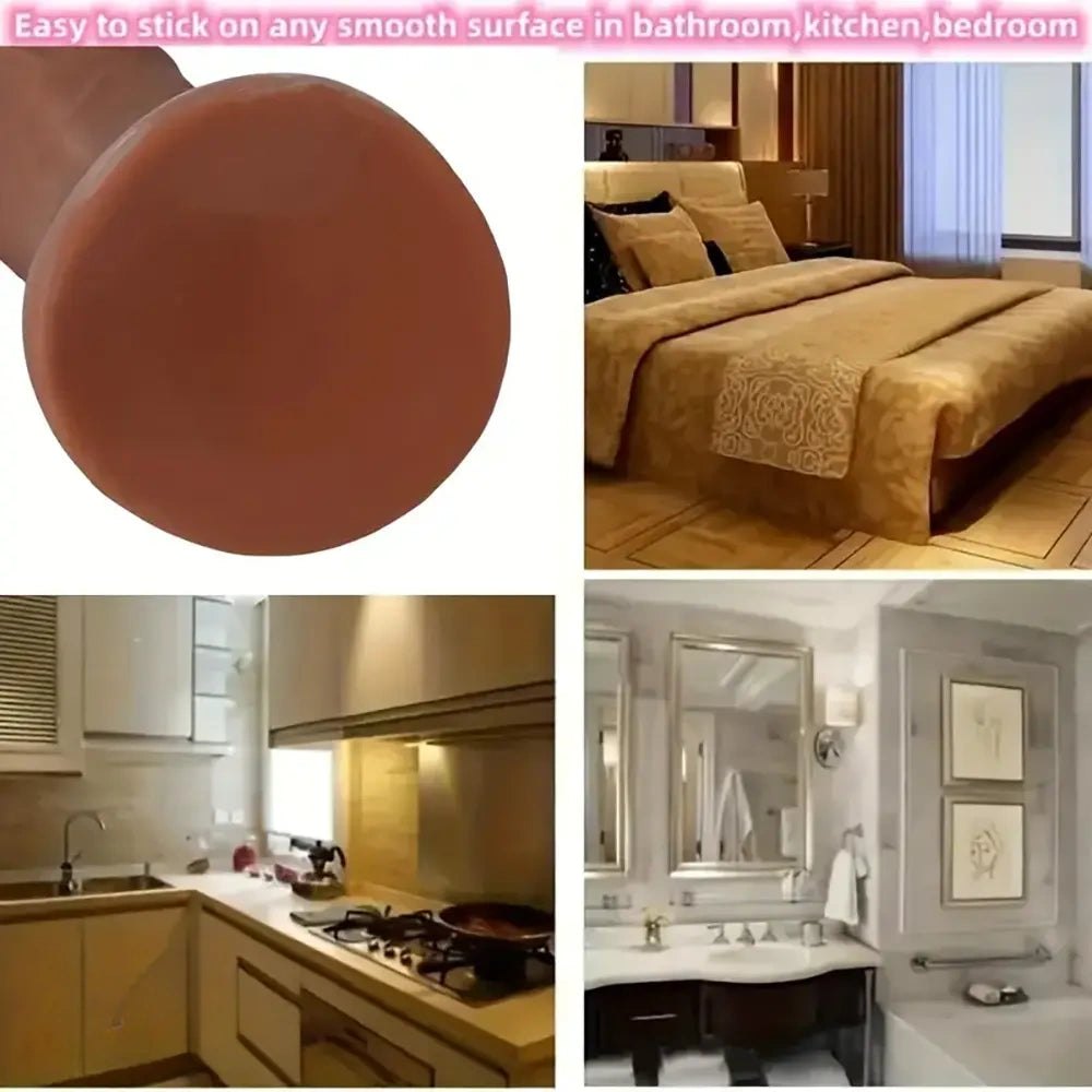 Brown realistic suction dildo, photo 2