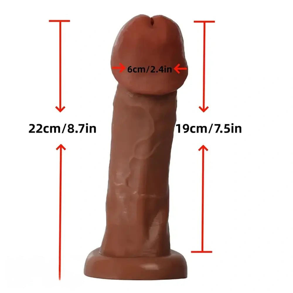 Brown realistic suction dildo, photo 4