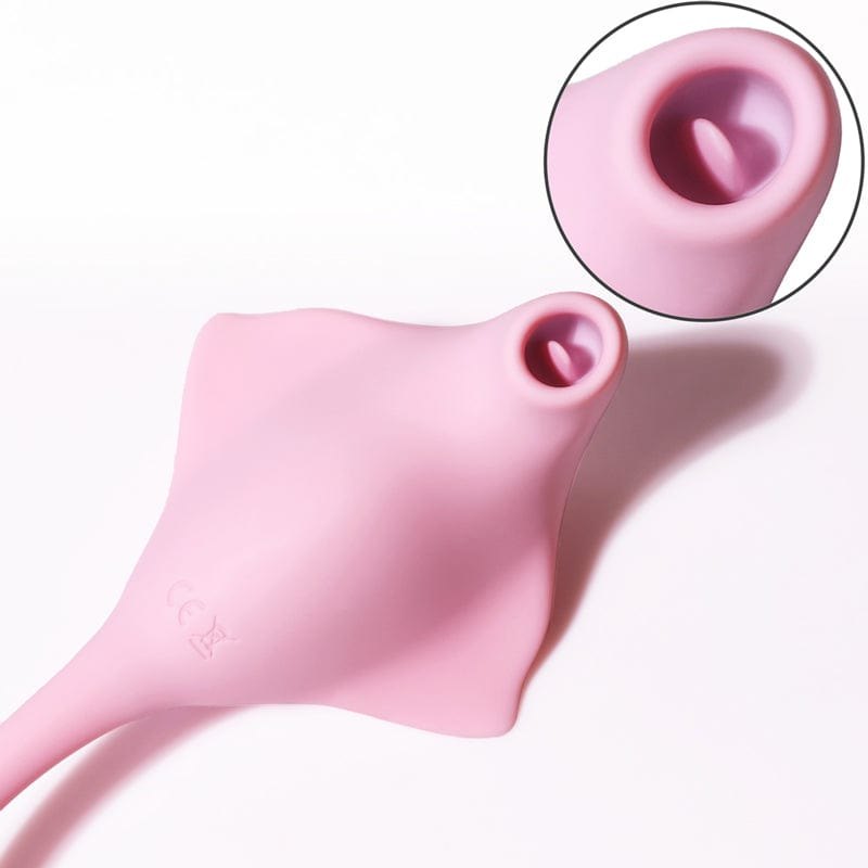 Pink stingray shaped silicone suction vibrator, photo 6