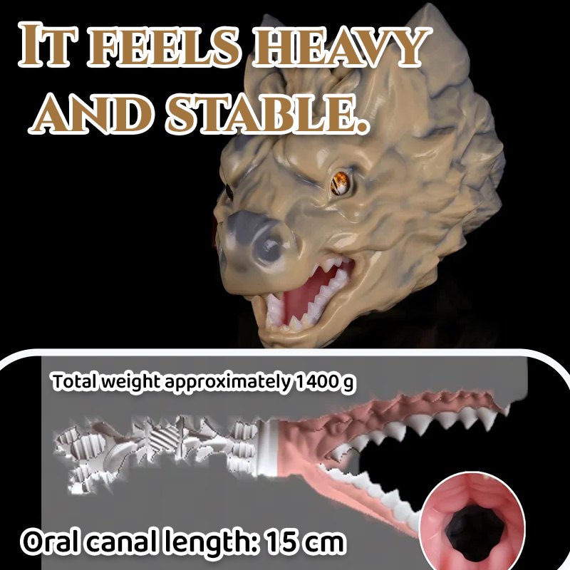 Stone-textured dragon head oral stroker, photo 4