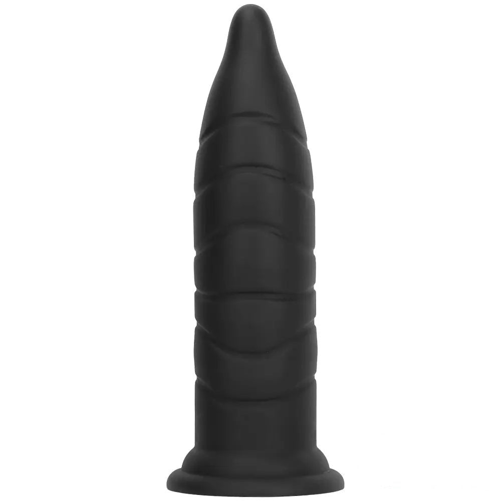 Black ribbed g-spot dildo, photo 1