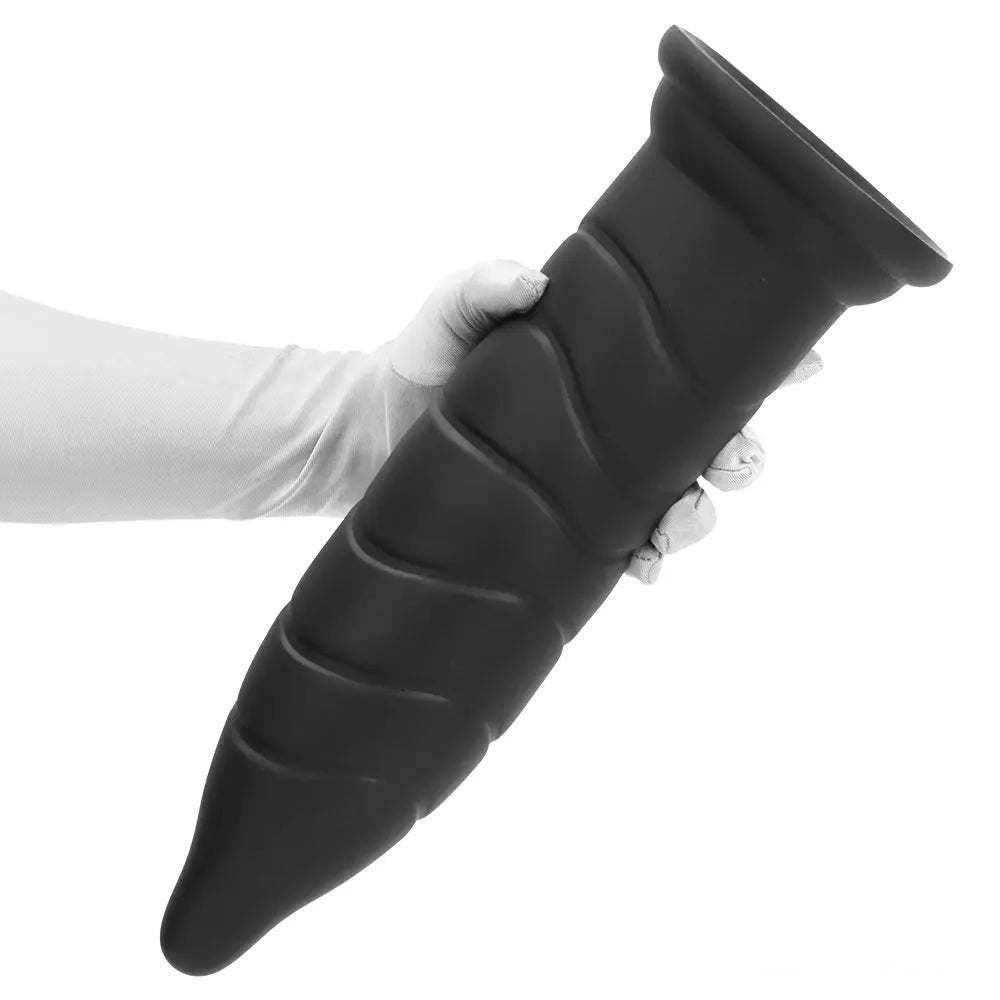 Black ribbed g-spot dildo, photo 10