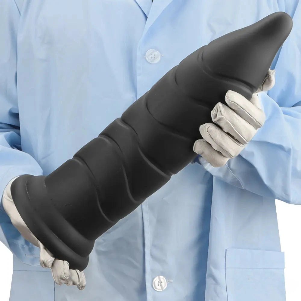 Black ribbed g-spot dildo, photo 13