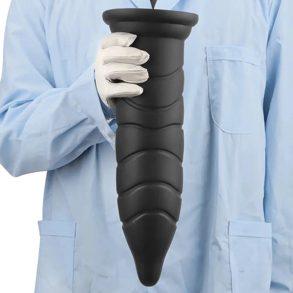 Black ribbed g-spot dildo, photo 15